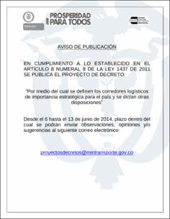 Aviso Publicaci¾n Proyecto Decreto Corredores LogÝsticos.pdf.jpg