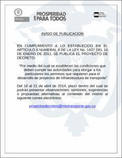 Aviso Publicacion Proyecto Decreto permisos para desarrollo de proyectos de infraestructura.pdf.jpg